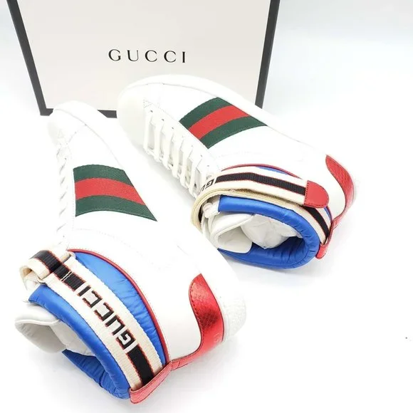 100% Authentic Gucci Ace Stripe High Top Sneaker Unisex - Picture 6 of 11